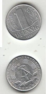 Münzen DDR 1 Pfennig Aluminium Jahrgang nach Wahl 3 Stück Ostalgie Osten Ossi 3x - Bild 1 von 1