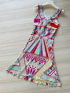 Vestido Emilio Pucci Sin Mangas Seda Talla 38 Rojo Mujer Usado Envío Gratis Japón - Imagen 1 de 7