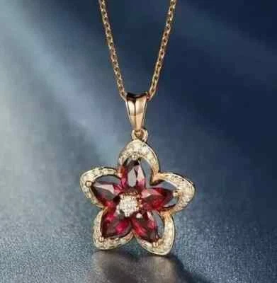 Women's Fancy Pendant 14K Yellow Gold Plated 18" 2Ct Round Lab Created Diamond - Image 1 of 4