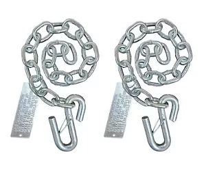 Heavy Duty Trailer Safety Chain With Hook On One End 2pcs Class 4 Breaking - Picture 1 of 3