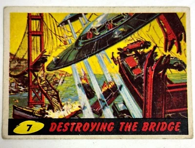 1962 Topps Original Mars Attacks! Trading Card #7 Destroying the Bridge - Image 1 of 2