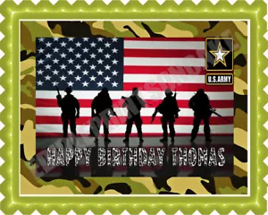 US Army - Edible Cake Topper OR Cupcake Topper, Decor - Picture 1 of 15
