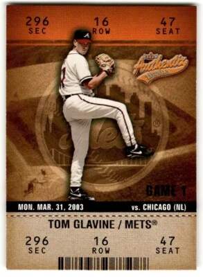 2003 Fleer Authentix Tom Glavine #2 New York Mets - Image 1 of 2
