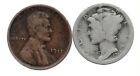 Première Guerre mondiale 1917 Lincoln Penny argent mercure dime collection de pièces américaines LIVRAISON GRATUITE z5