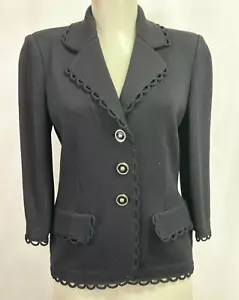 St. John Collection Blazer Jacket Womens 2 black Santana knit USA - Picture 1 of 11