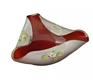 Vintage NASCO Glas Aschenbecher mit Ummantelung weiß bis rot biomorph Japan - Bild 1 von 12