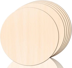 6PACK Wood Circles for Crafts,14 Inch Unfinished wood rounds Discs for Door H... - Picture 1 of 8