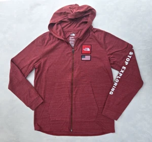 The North Face Mens Full Zip Hoodie Large Americana Jacket Tri Blend Red - Picture 1 of 10