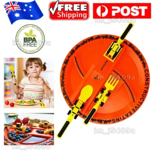 Toddler Cutlery Set Kids Dinnerware Utensils Divided Plate Shovel Fork Spoon Set - Picture 1 of 19