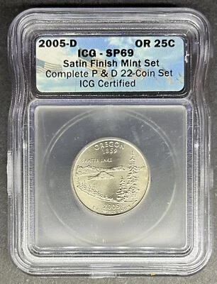 2005-D Satin Oregon Quarter ICG SP-69, Buy 3 Items, Get $5 Off! - Image 1 of 2