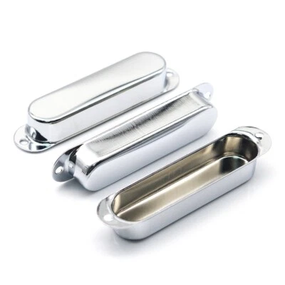 Cubierta de pastilla de bobina única cerrada para guitarra Strat Squier plateada 3 piezas Foto 1 de 4