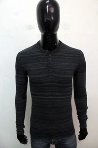 Guess Men's Sweater Size S Pullover Gray Cotton Jumper - Picture 1 of 12
