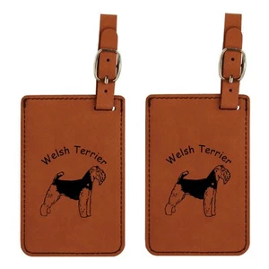 Paquete de 2 etiquetas de equipaje Welsh Terrier L4209 - Imagen 1 de 2