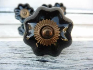 Antique Rustic Drawer Pulls Black Pumpkin Handles Cabinets Door Knob - Picture 1 of 4