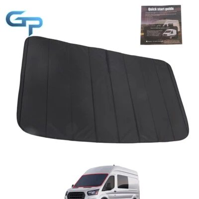 For 2015-2022 Ford Transit Van Medium/High Roof Blackout Front Window Cover - Image 1 of 4