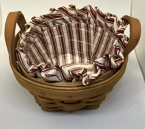 🧺 Longaberger VTG Thyme Booking Basket+Liner+Protector+Paperwork 1995 FREE SHIP - Picture 1 of 17