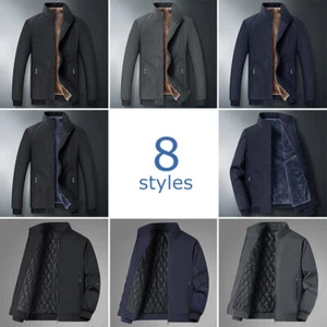 Men Winter Warm Thick Fleece Jacket Men Casual Coat Men Outwear Outdoor Jacket - Picture 1 of 20