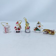 Enesco VTG Miniature Rudolph Reindeer Ornaments Total Of 5 Santa & Mrs Rudolph++