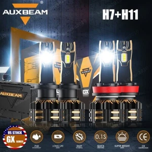 For Ford Fusion 2006-2016 AUXBEAM Canbus White H7 H11 LED Headlight High Low 4X - Picture 1 of 12