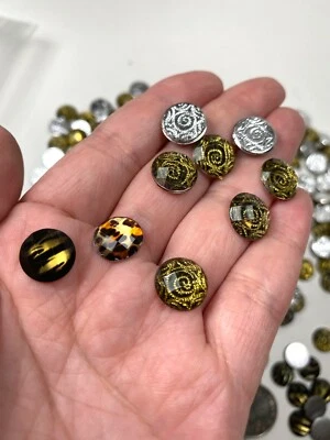 Resin Cabochon Lot Rose Animal Print 12mm Jewelry Making Art Decor Lot 50 pcs  - Изображение 1 из 4