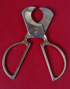 VINTAGE SOLIGEN GERMANY FINE QUALITY GOLD TONE CIGAR CUTTER TRIMMER MODERNIST ! - Picture 1 of 1