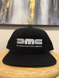 DMC DeLorean Motor Company Black SnapBack Hat Car Back To The Future Sports Car - Picture 1 of 3