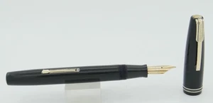 Waterman Commando Black & Gold Fountain Pen - 14kt Nib - Early 1940's - Picture 1 of 6