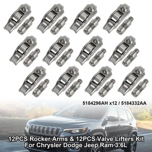 12PCS Rocker Arms & 12PCS Valve Lifters Kit Per Chrysler Dodge Jeep Ram 3.6L T9 - Picture 1 of 11