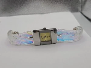 Geneva Glass Bracelet watch band Women's watch 925 Links New Battery Working - Picture 1 of 14