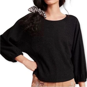 Top Anthropologie negro Arya texturizado para mujer talla grande - Imagen 1 de 9