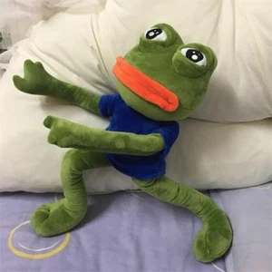 Peluche rana triste animale 45 cm peluche morbido cuscino espressione magica pepe rana sadfrog - Foto 1 di 9