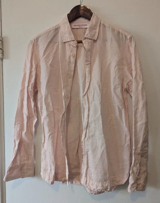 ORLEBAR BROWN - Camisa Rosa Mezcla Lino - Talla S Foto 1 de 4