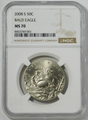 2008-S Commemorative Bald Eagle Half Dollar TOP GRADE! NGC MS-70 - Image 1 of 2