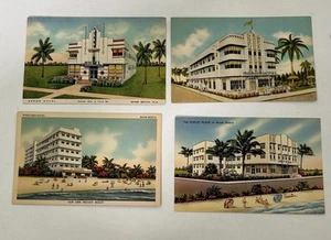 Lot Of 5 Vintage Linen Miami Beach 1 Cent Postcards Not Used - Picture 1 of 2