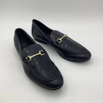 Mocasines H&M Unisex Cuero Negro Acento Dorado Talla 42 Foto 1 de 4