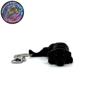 Llavero Rizado Perro Perro Cremallera Tirador Flexi Inquieto Lindo Cachorro Articulado Foto 1 de 4