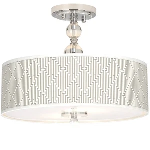Diamond Maze Giclee 16" Wide Semi-Flush Ceiling Light - Picture 1 of 4