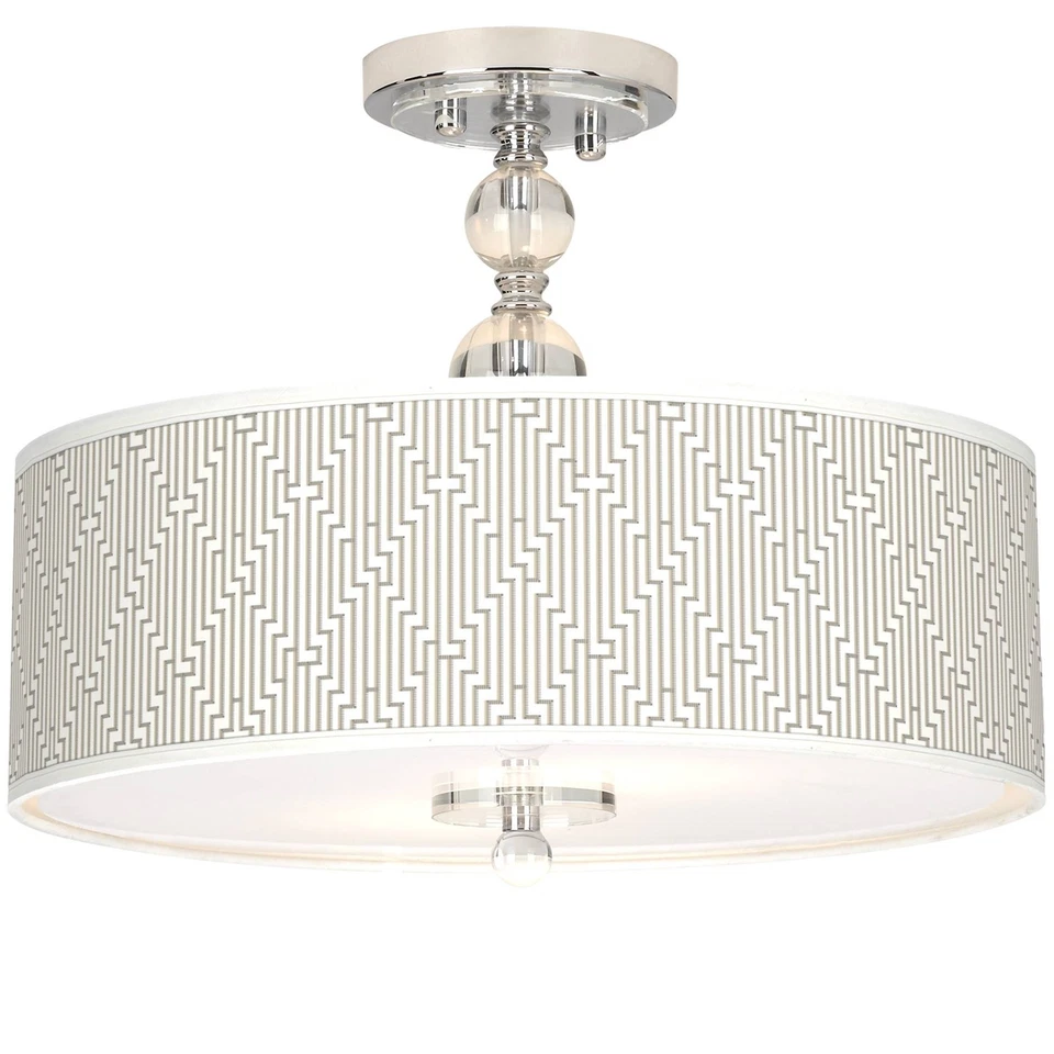 Потолочный светильник Diamond Maze Giclee ширина 16 дюймов полуутопленный - Изображение 1 из 4