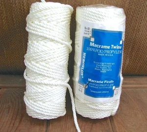 White Macrame Polypropylene Cording Rope Herculon Ficelle 6mm 230 Ft Roll plus - Picture 1 of 6
