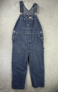 Vtg Dickies Overalls Mens 42x30 Denim Bib USA Carpenter Workwear Pants Farmer - Picture 1 of 16