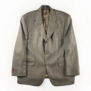 Chaps Ralph Lauren Blazer Mens 44L Houndstooth Plaid Wool Sports Coat 1998 - Picture 1 of 13