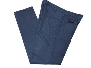 31/29 Vtg 60s MOD Peg Leg Pants LEVI'S Sta Prest  Hopsack Navy Blue Metal Zipper - Picture 1 of 16