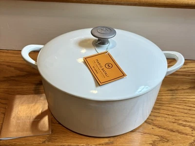 Copco Mario Batali 6 Quart Cast iron Enamel Pot White New - Image 1 of 4