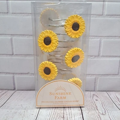 Ganchos para Cortina de Ducha Antióxido Girasol - 12 Anillos para Cortina de Ducha 🌻Nuevo en Caja Foto 1 de 4