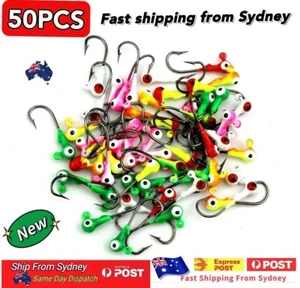 50PCS/Pack 1/32oz 2cm Lead Jig Heads Fishing Hooks Crappie Lure Tackle Bait Jigs - Picture 1 of 9