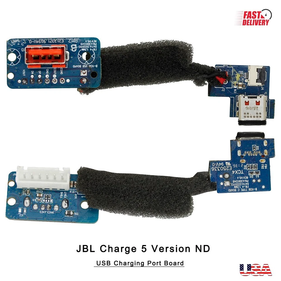 Placa de porta de carregamento USB fabricante de equipamento original conector de doca conector de áudio para JBL Charge 5 ND - Imagem 1 de 4