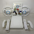 Nintendo Wii Console Bundle Mario Kart Setup With 2 Remotes & Wheels