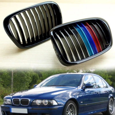 Metal Type M Color Glossy Black Kidney Grilles for BMW E39 4D Sedan M look - Изображение 1 из 4