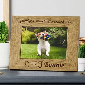 Personalised Pet Photo Frame Custom Engraved Any Text Dog Cat Our Best Friend - Picture 1 of 4