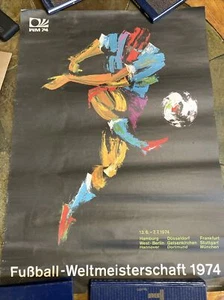 Póster oficial de la Copa Mundial de la FIFA 1974 de Alemania Occidental 33x23 Wm74 - Imagen 1 de 14